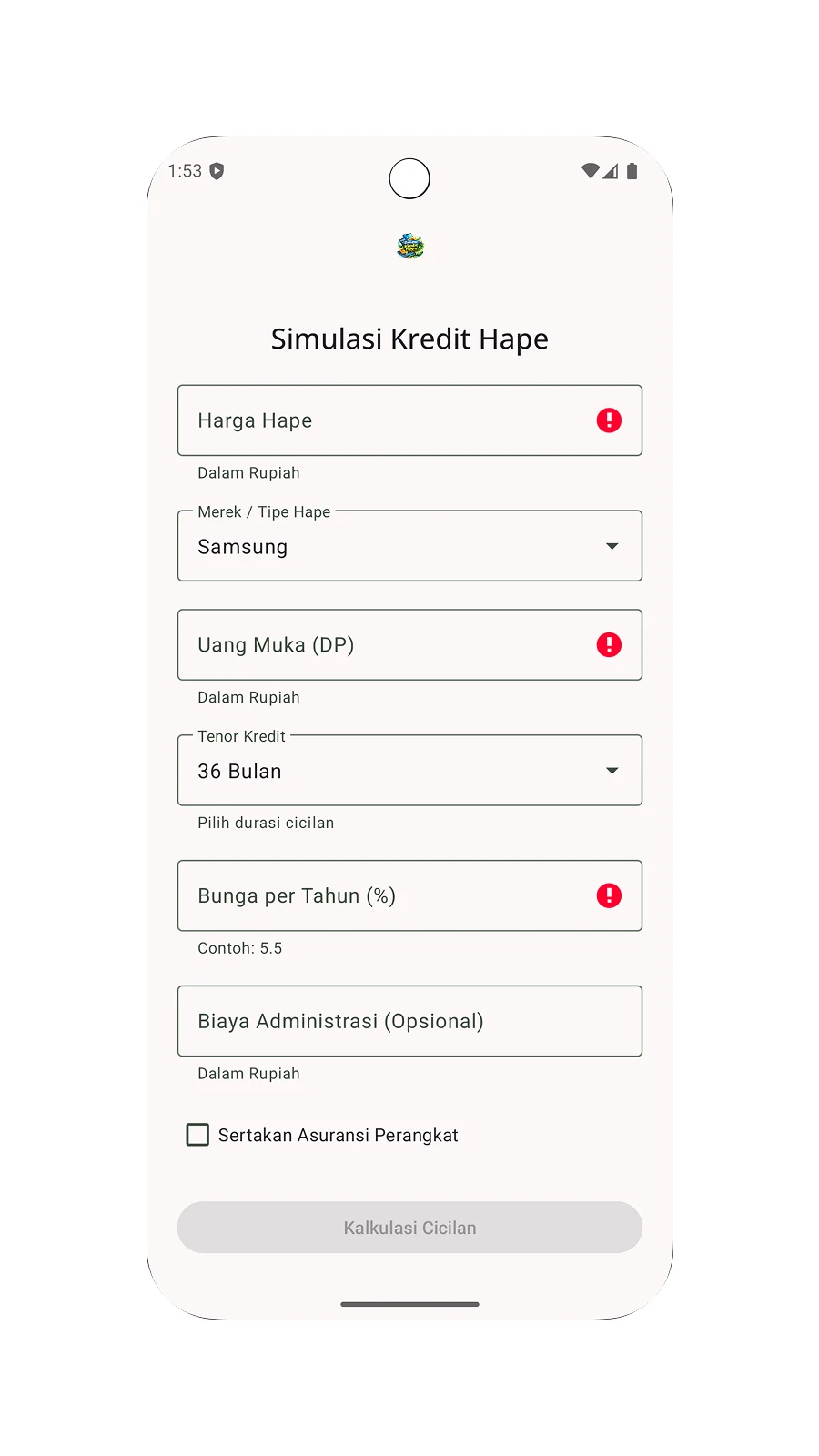 KISS918 - Simulasi Kredit Hape screenshot